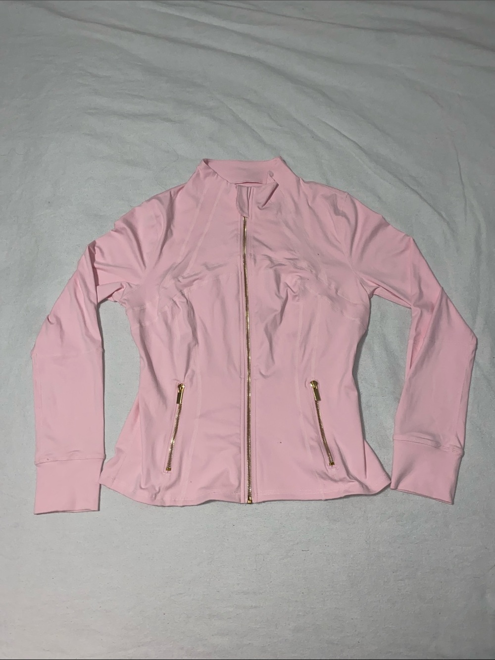 lululemon athletica Light Pink Zip-Up Bomber Jacket with Gold Zippers